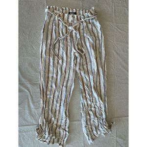 Rewind Linen Blend Stripped Pants‎ Women's M
